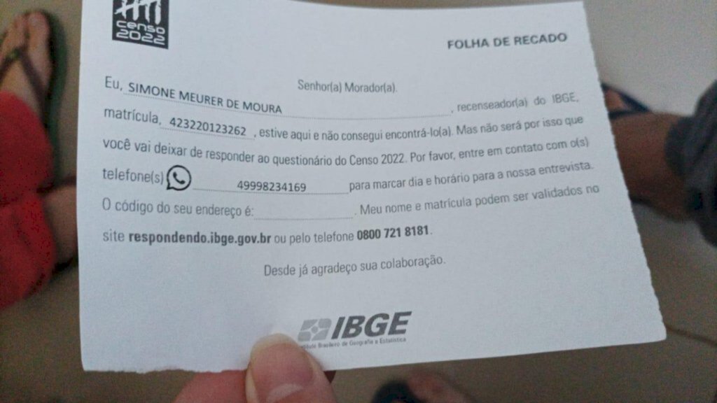 Comunicado do IBGE em residências tem gerado dúvidas aos moradores