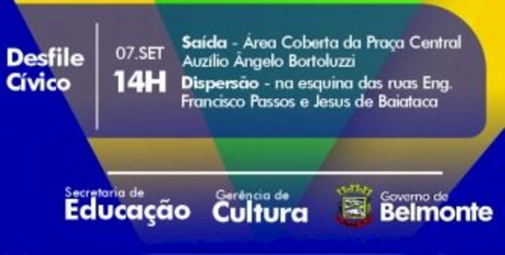 Desfile Cívico será na tarde de quarta-feira