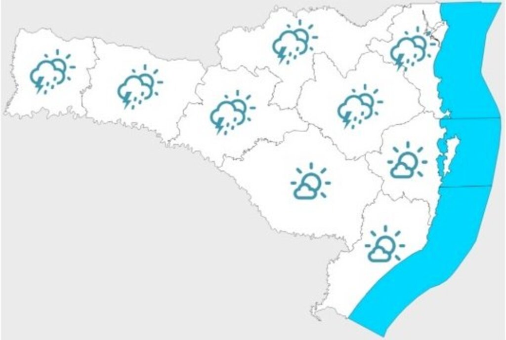 Previsão para pancadas de chuva nesta segunda