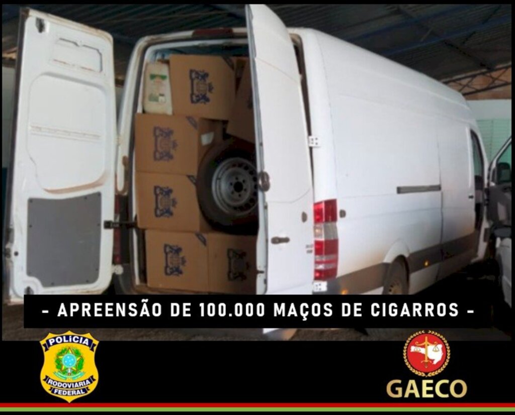 Ação conjunta apreende cerca de 100 mil maços