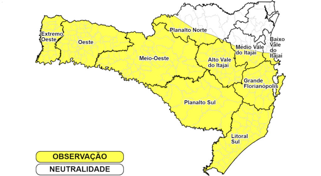 Defesa Civil alerta para condições de temporais