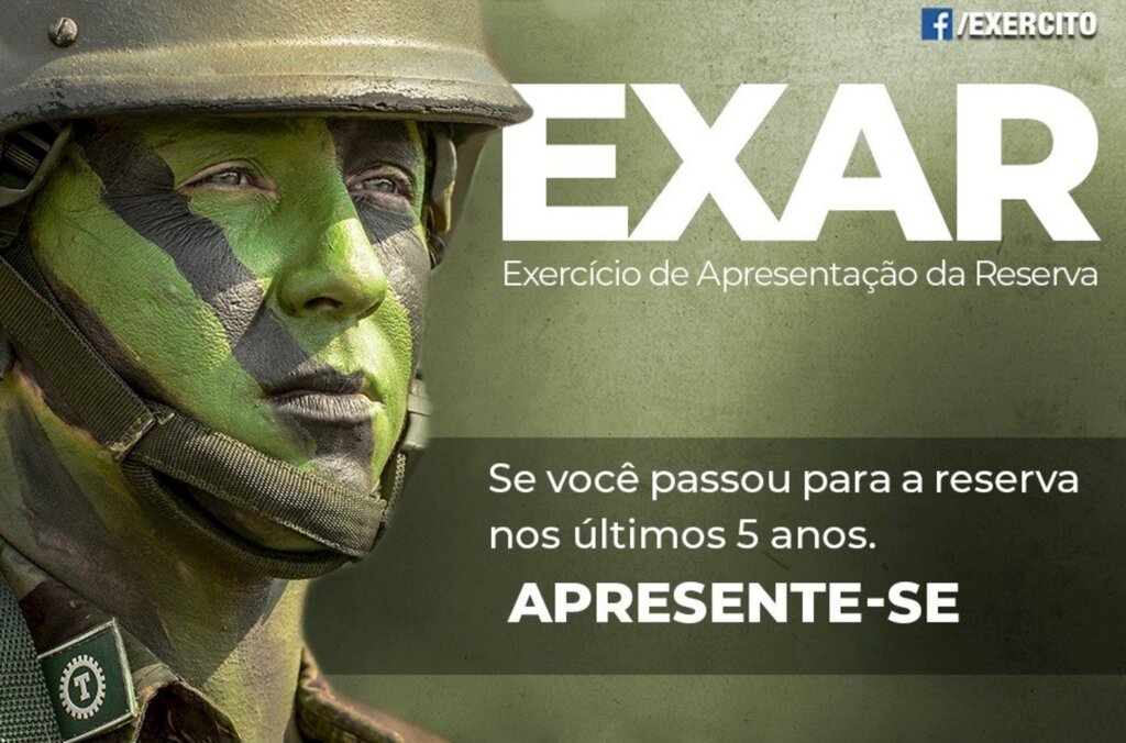 Exército convoca reservistas para EXAR