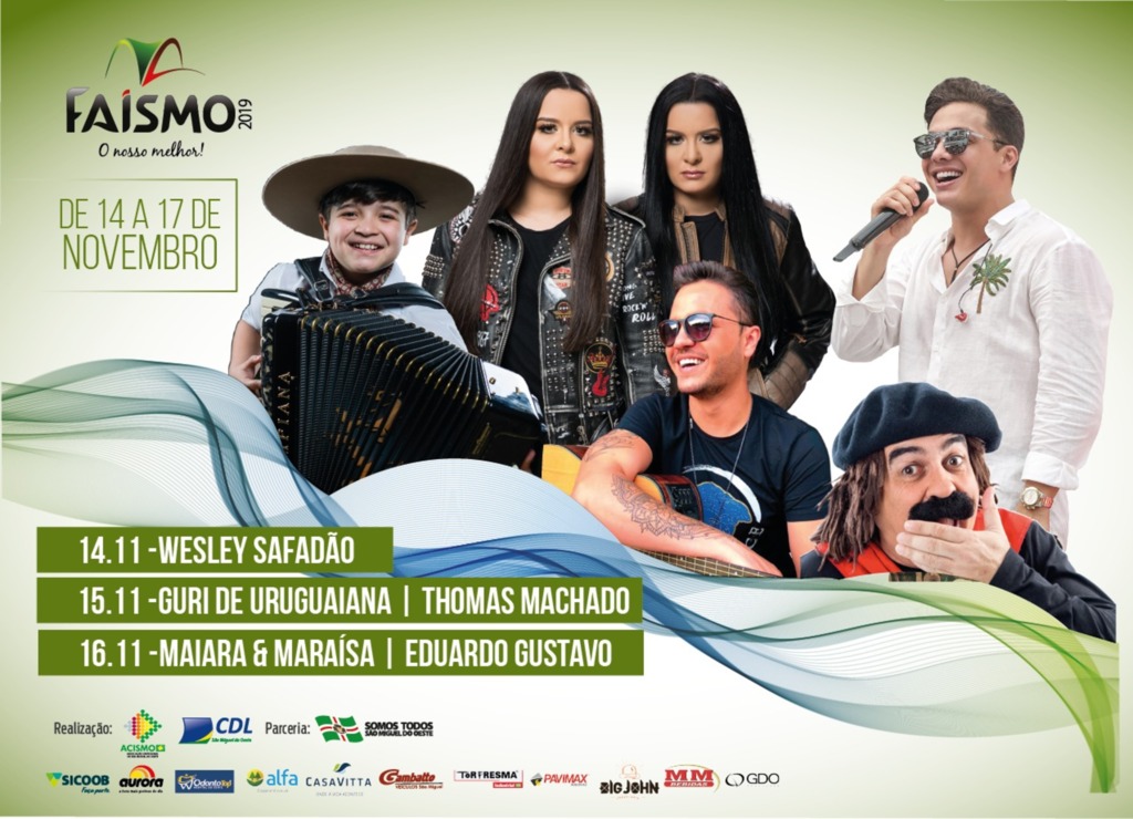 Anunciados os shows da Faismo 2019