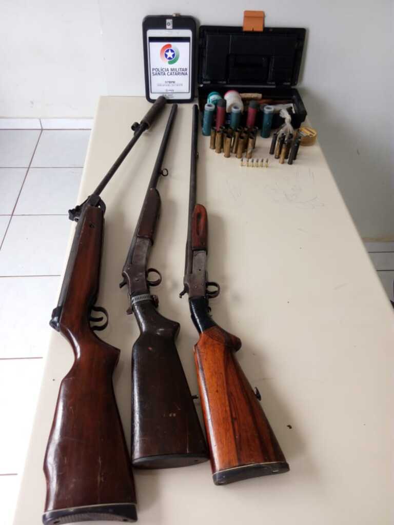 Três espingardas são apreendidas em Paraíso