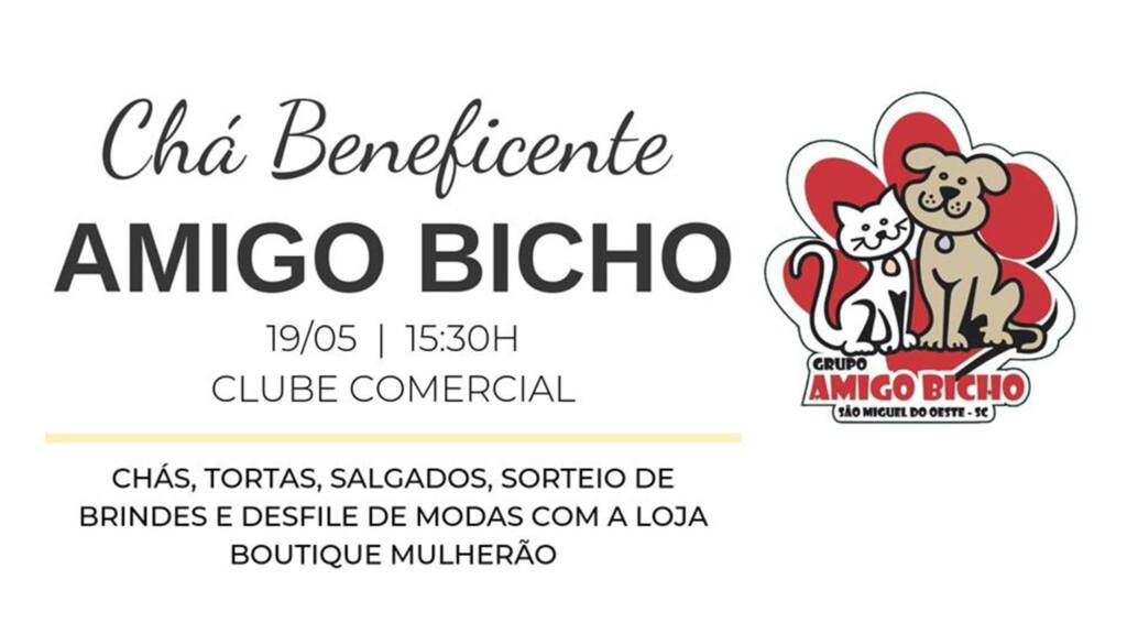 Chá Beneficente do Amigo Bicho é neste domingo
