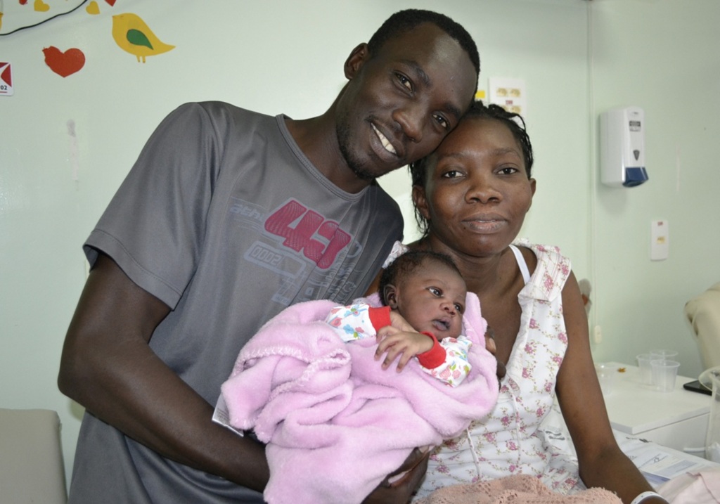 Primeiro bebê do ano é de um casal de haitianos