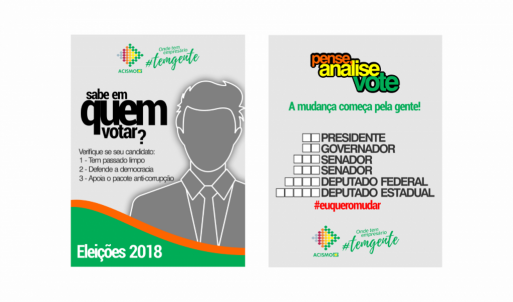 Acismo distribui 'santinho' de orientação