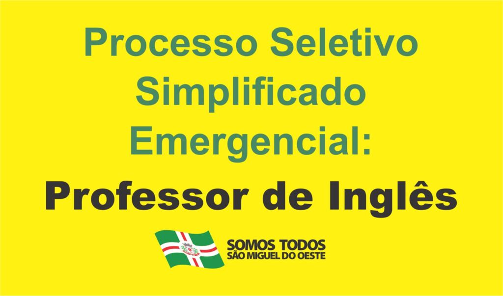 Vaga aberta para professor de inglês em SMOeste