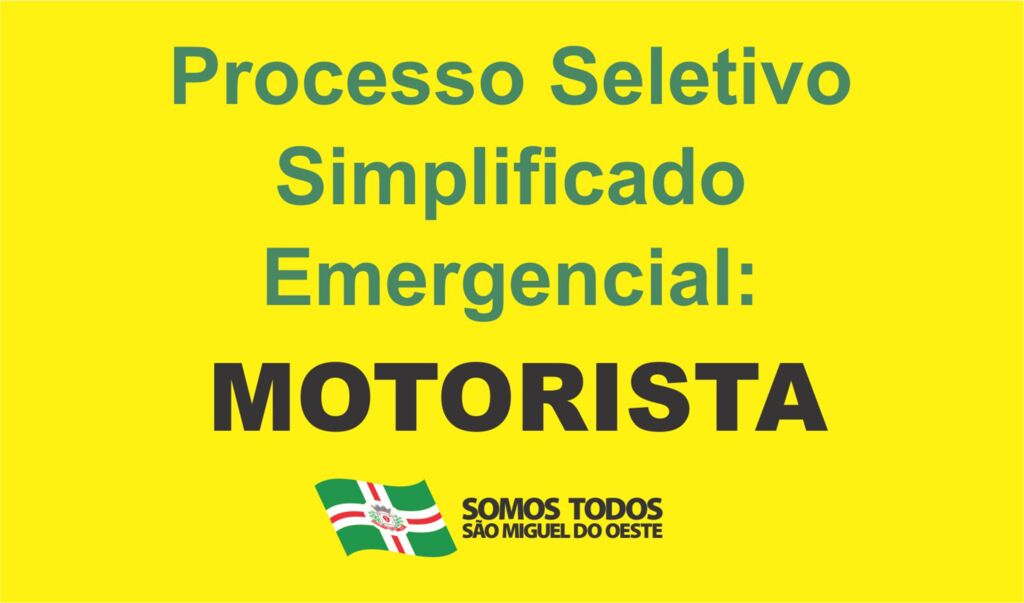 Aberto seletivo para contratação de motorista