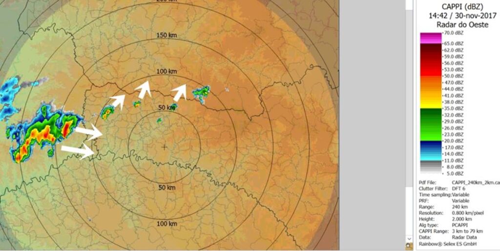 Defesa Civil alerta para chuvas fortes na região