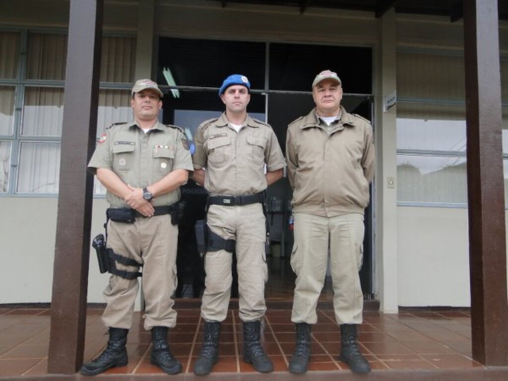 Polícia Militar - Major Marcelo de Wallau, capitão Jonas Binder e tenente coronel José Leopoldo Alves de Moura