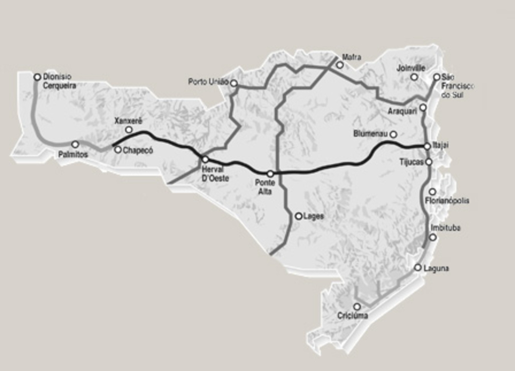Ilustração - Em SC, segundo dados do Dnit, apenas 5% das cargas são transportadas por ferrovias