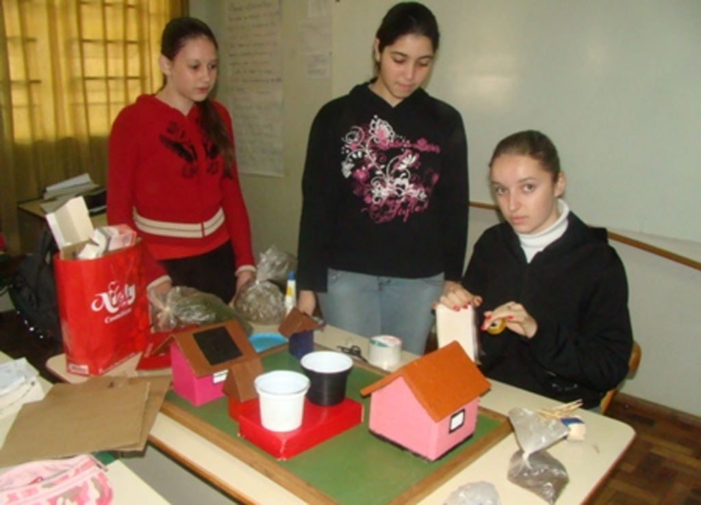 Folha do Oeste - Estudantes dedicados na confecção dos projetos para a feira