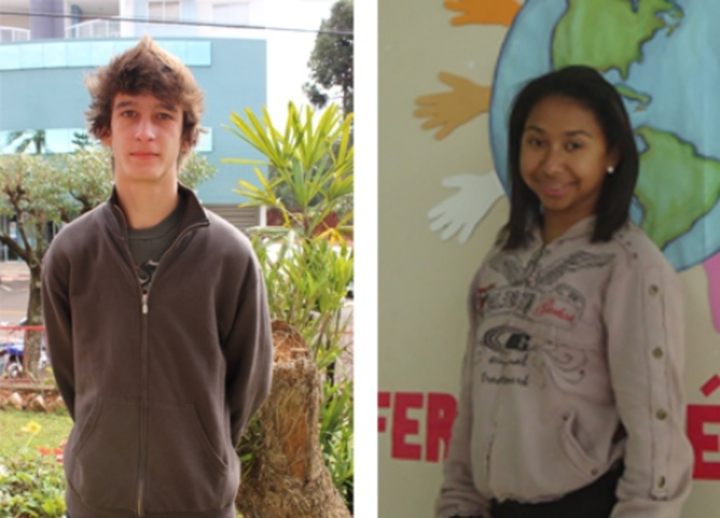 Divulgação - Lucas Domingos G. Barb, da E.E.B. São Miguel e Ana Paula Machado de Melo, da E.E.B. Everardo Backheuser