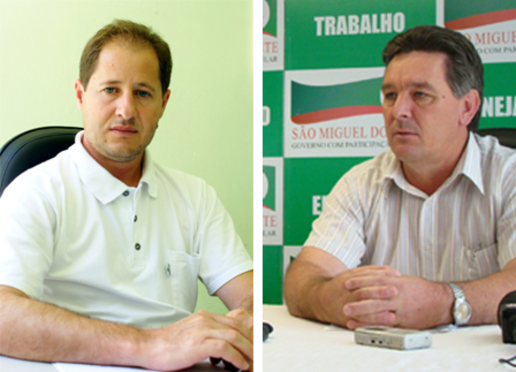 Arquivo/Folha do Oeste - Ex-secretário Carlos Grassi (esq) e prefeito Nelson Foss