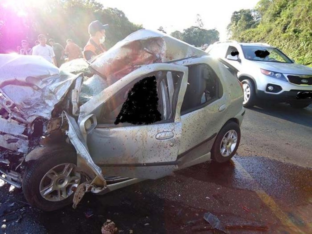 PRF - Acidente em Cunha Porã envolveu duas motos e um carro, três pessoas morreram