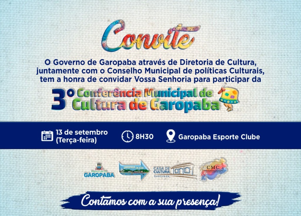 Garopaba realiza 3ª Conferência Municipal de Políticas Públicas Culturais