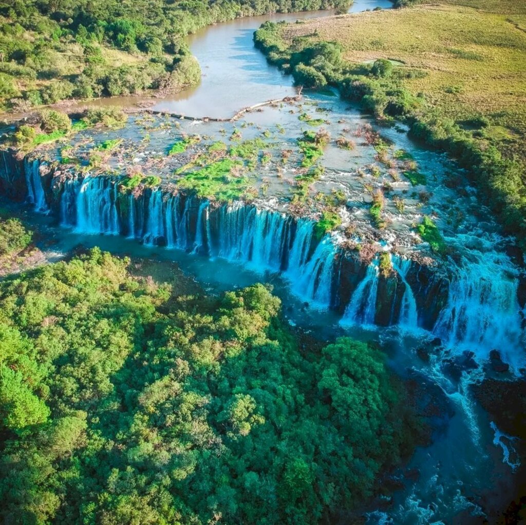 Foto: Divulgação/MSM Imagens Aéreas - Cascata do Salto do Caveiras, em Lages, na Serra Catarinens - 