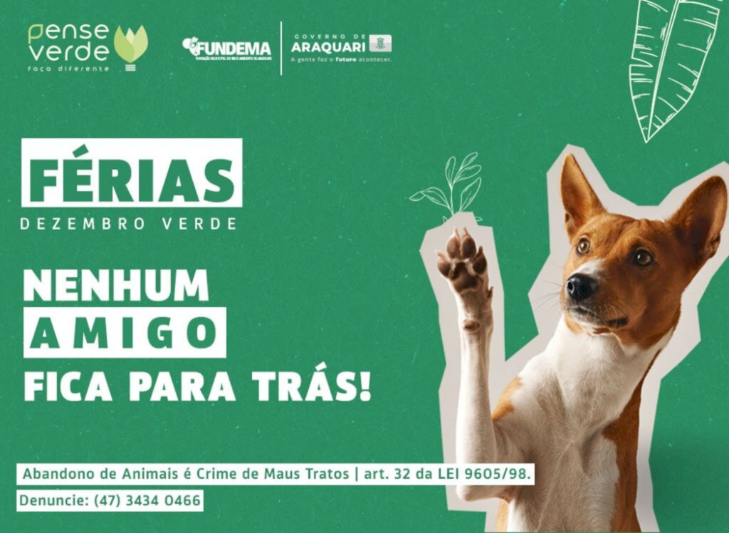 Fundema realiza campanha de conscientização sobre abandono de animais em Araquari