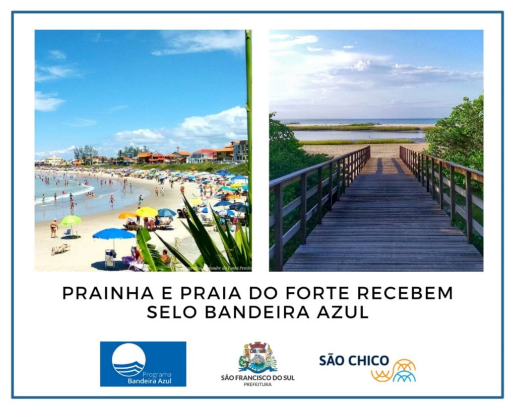 Hasteamento da bandeira azul na Prainha e Praia do Forte