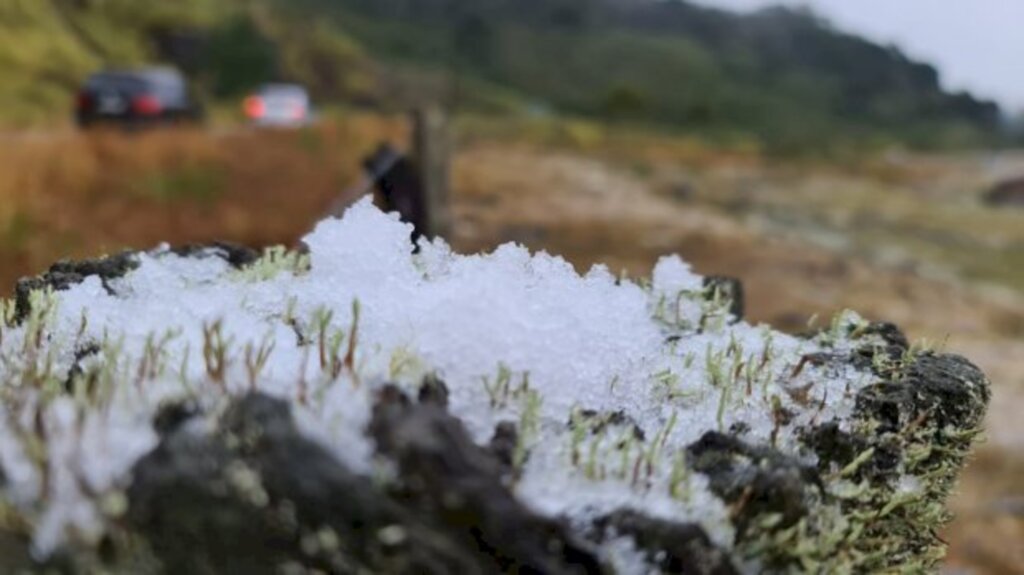 Santa Catarina registra neve e chuva congelada na Serra