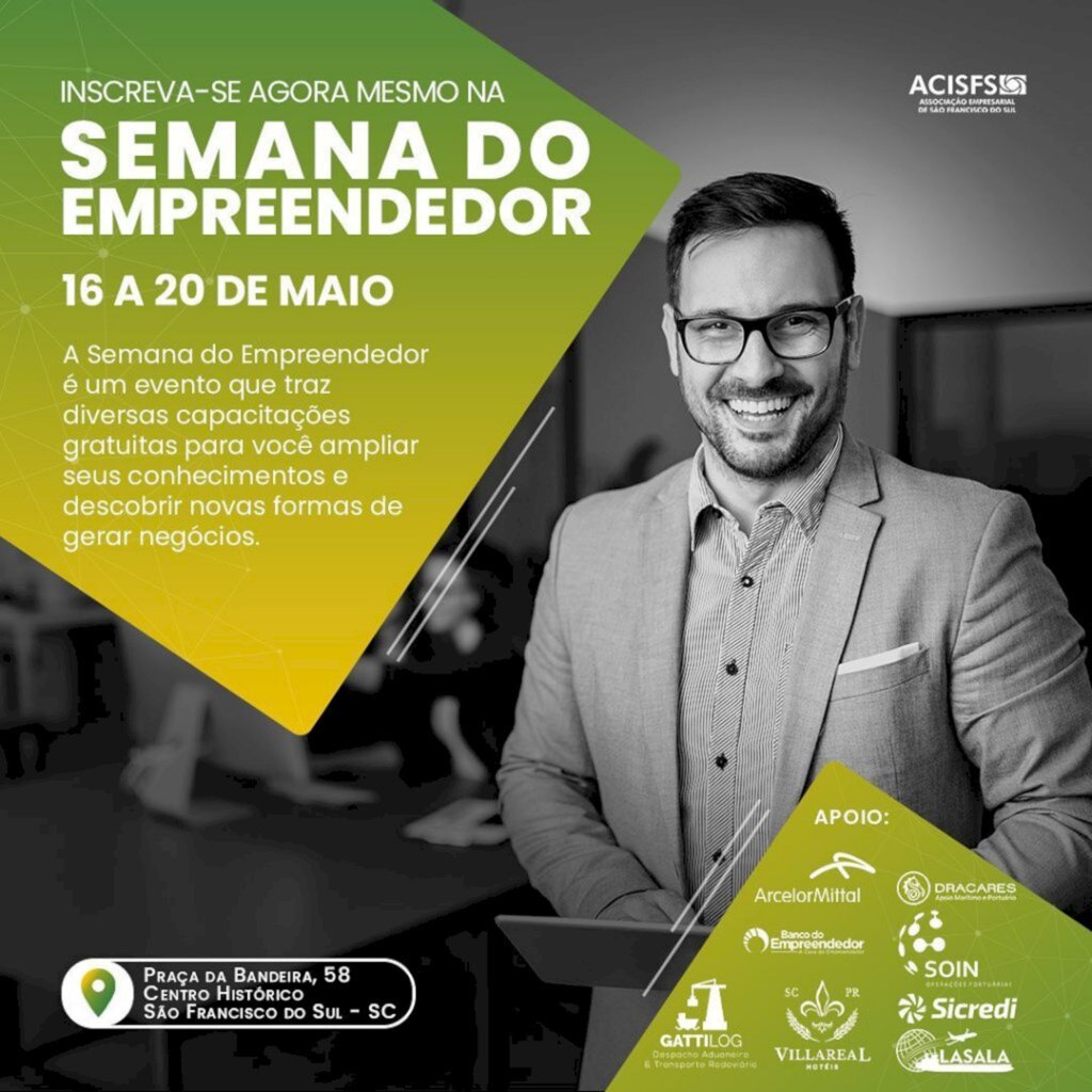 Inscrição para Semana do Empreendedor deve ser feita até o próximo dia 13