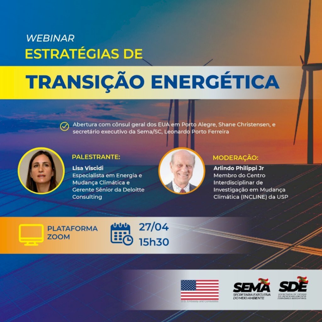 Transição Energética é tema de evento promovido pelo Governo de SC e Embaixada e Consulados dos EUA no Brasil