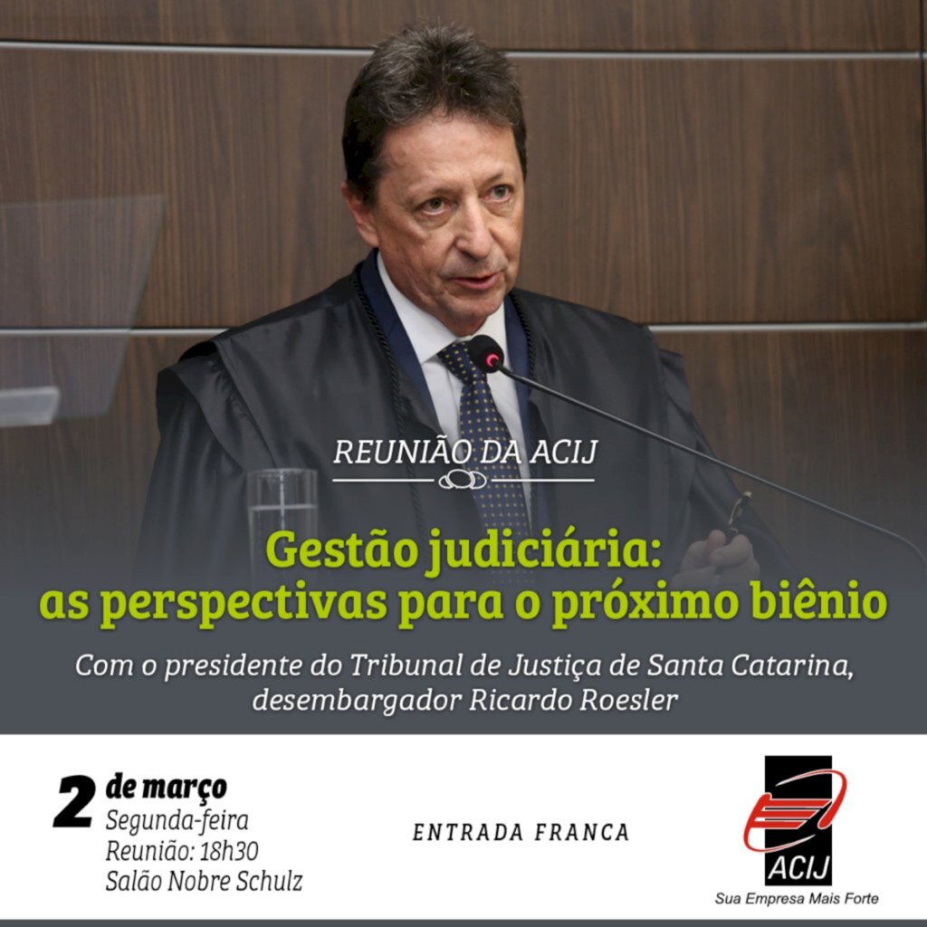 Presidente do Tribunal de Justiça abre ciclo de reuniões na Associação Empresarial de Joinville