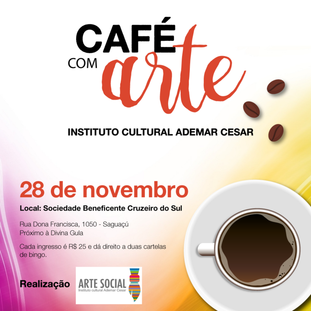 Instituto Cultural Ademar Cesar promove 1º Café com Arte para arrecadar fundos