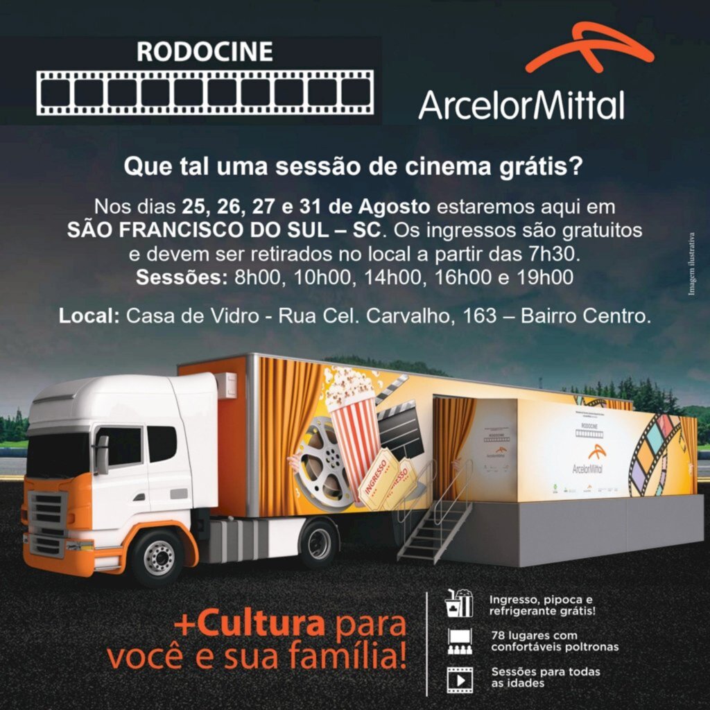 Projeto RodoCine ArcelorMittal Vega está em SFSul, e leva a sala de cinema para quatro bairros da cidade.