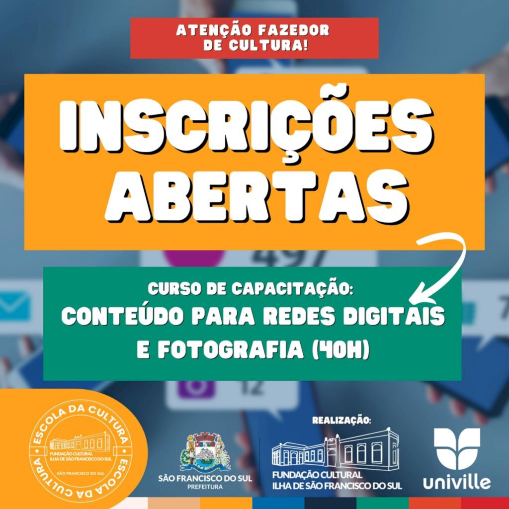 Escola da Cultura de SFS:  Inscrições abertas para o curso de Conteúdo para Redes Digitais e Fotografia