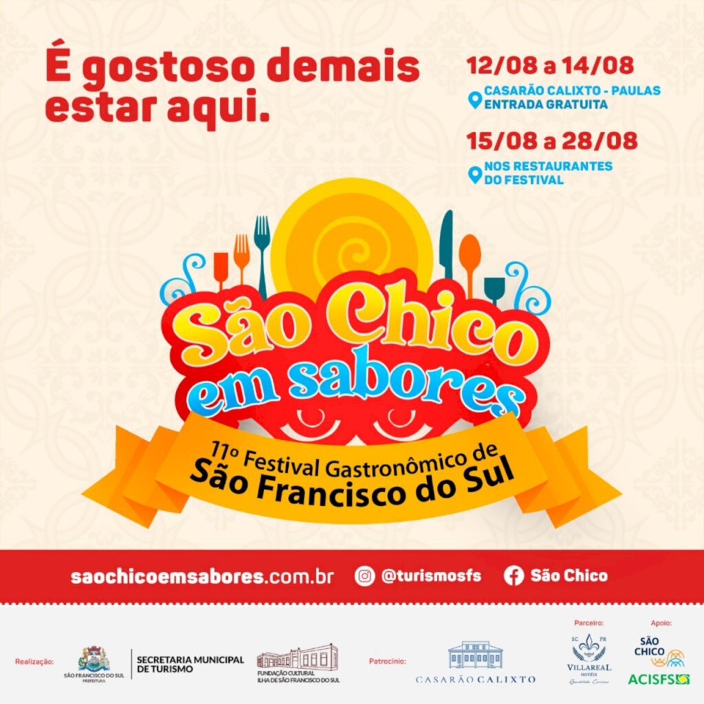 Vem aí a 11ª Edição do Festival Gastronômico São Chico em Sabores