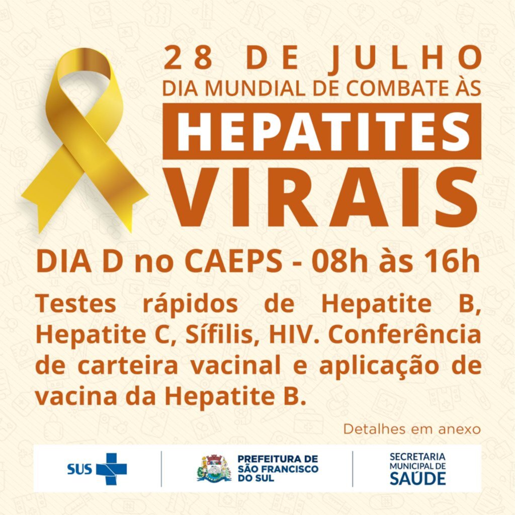 Dia 28 de julho é o dia 'D' da Hepatite no CAEPS