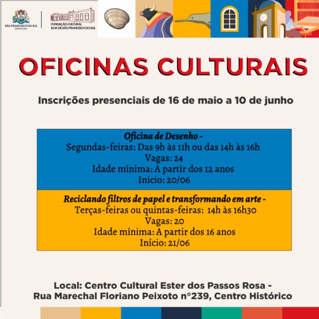 Fundação Cultural de SFS segue com inscrições para oficinas culturais gratuitas