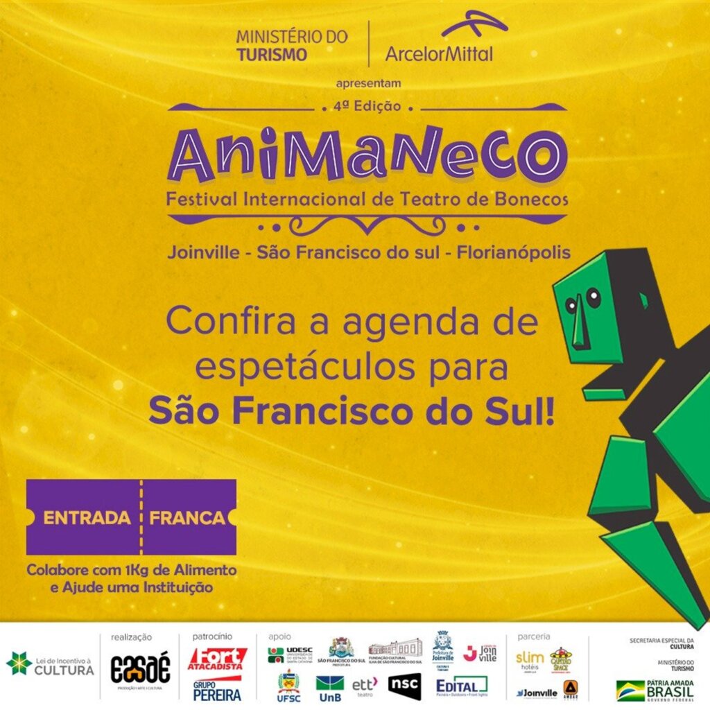 São Francisco do Sul recebe Festival Internacional de Teatro de Bonecos