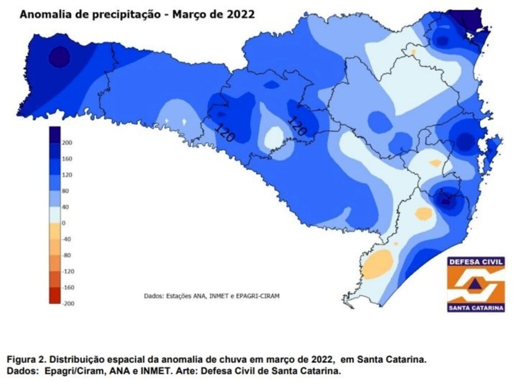 Março tem chuvas acima da média histórica na maior parte de Santa Catarina, aponta Boletim Hidrometeorológico