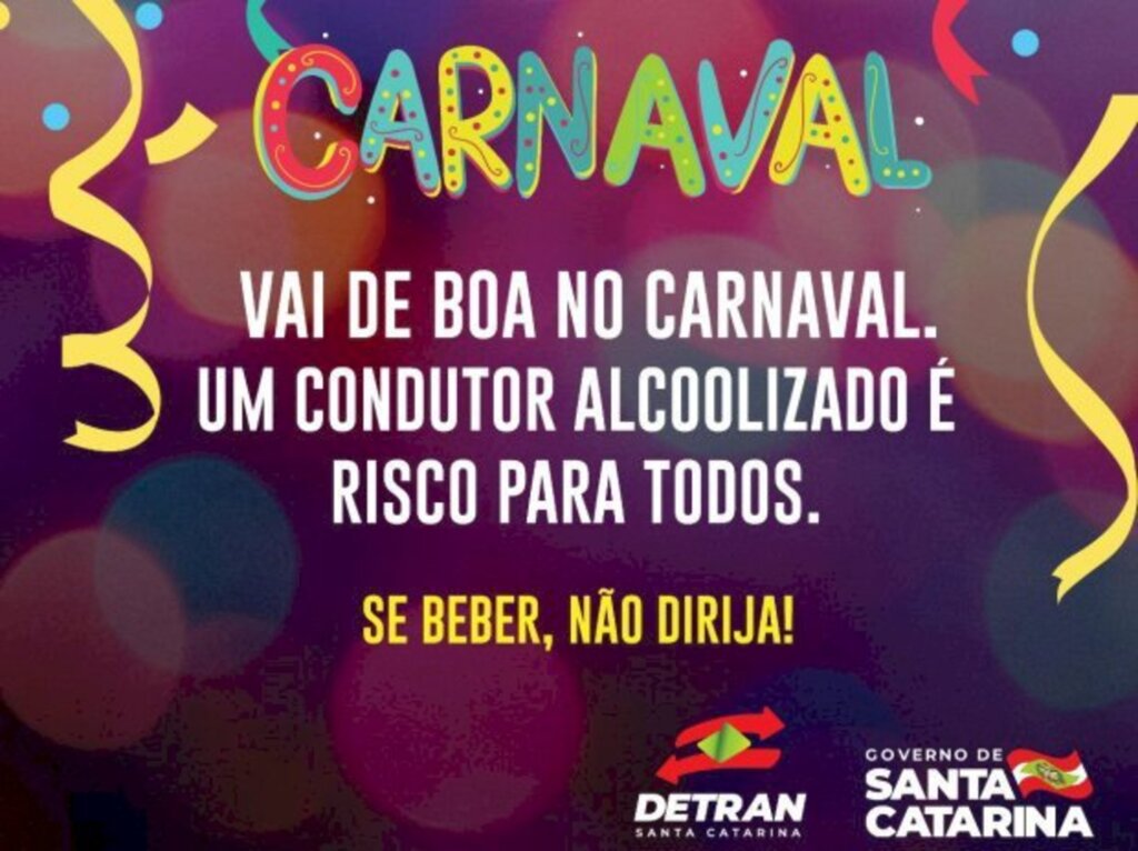 Detran de Santa Catarina alerta para o número de infrações durante o Carnaval