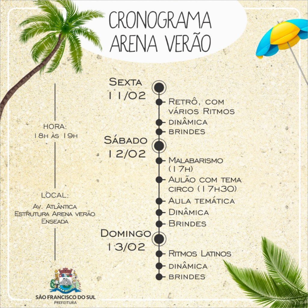 Confira o cronograma deste fim de semana, na Arena Verão SC!