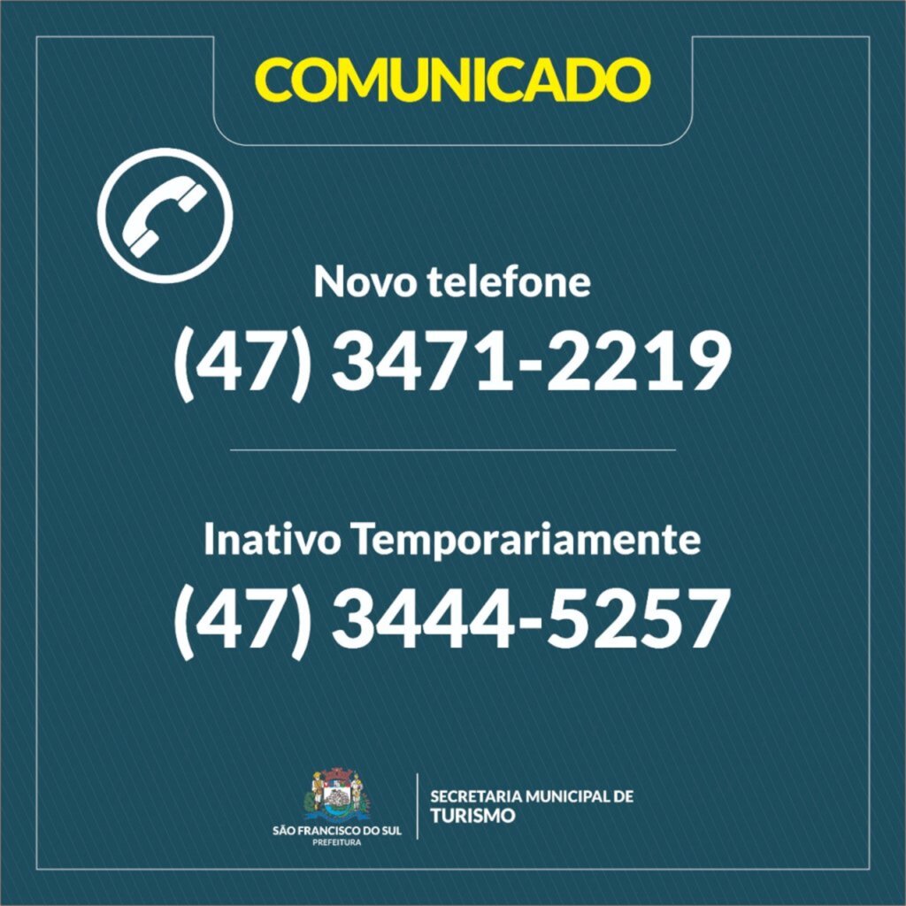 Comunicado Secretaria Municipal de Turismo