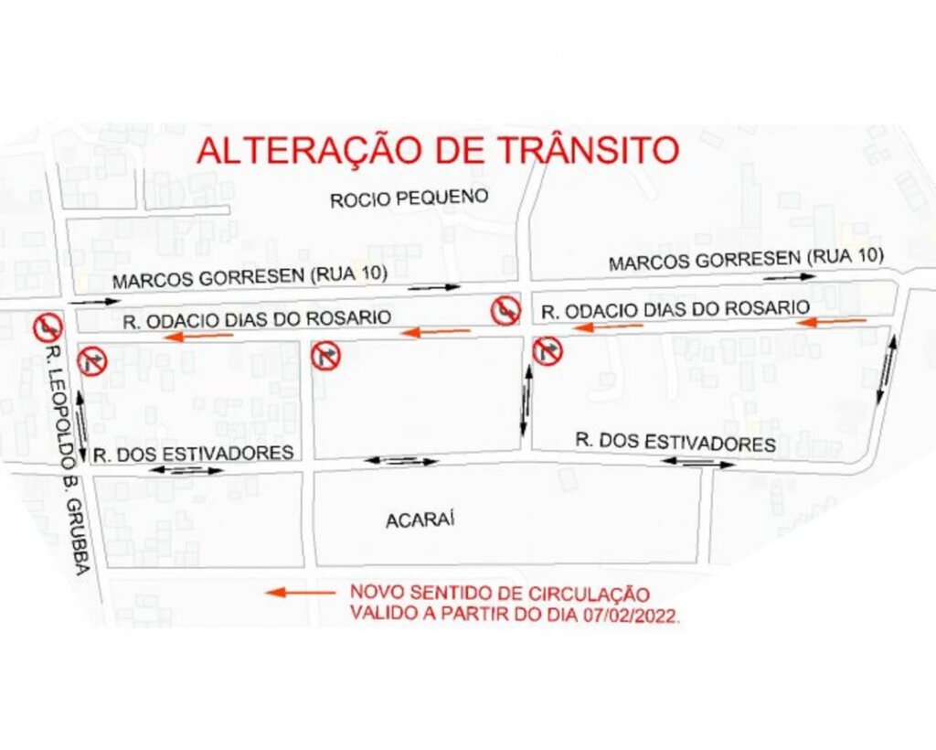 Demtran informa mudança no sentido de trânsito no Acaraí