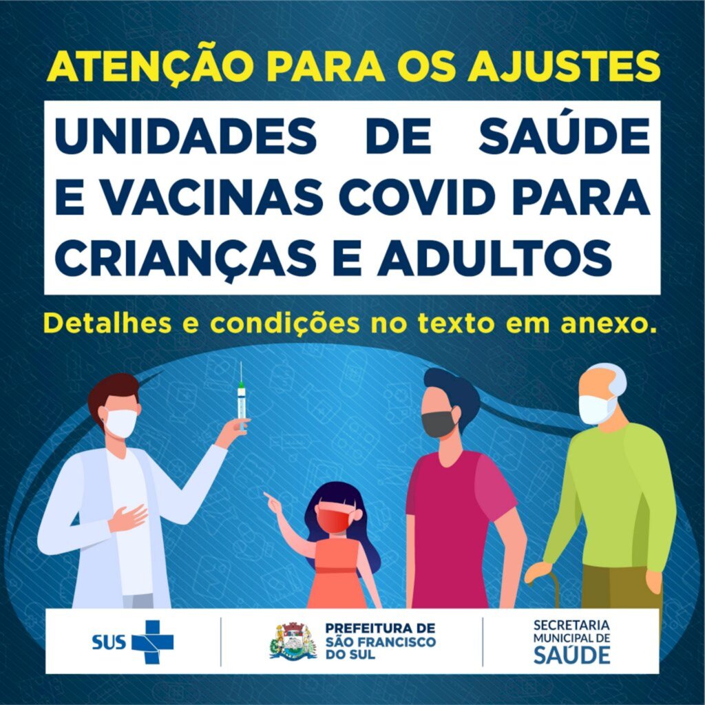 Atualização das Unidades de Saúde e Vacinas contra Covid para crianças e adultos