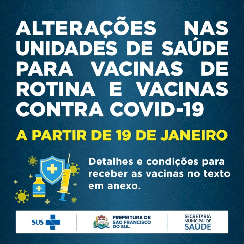 Confira a nova escala de unidades e horários para vacinação