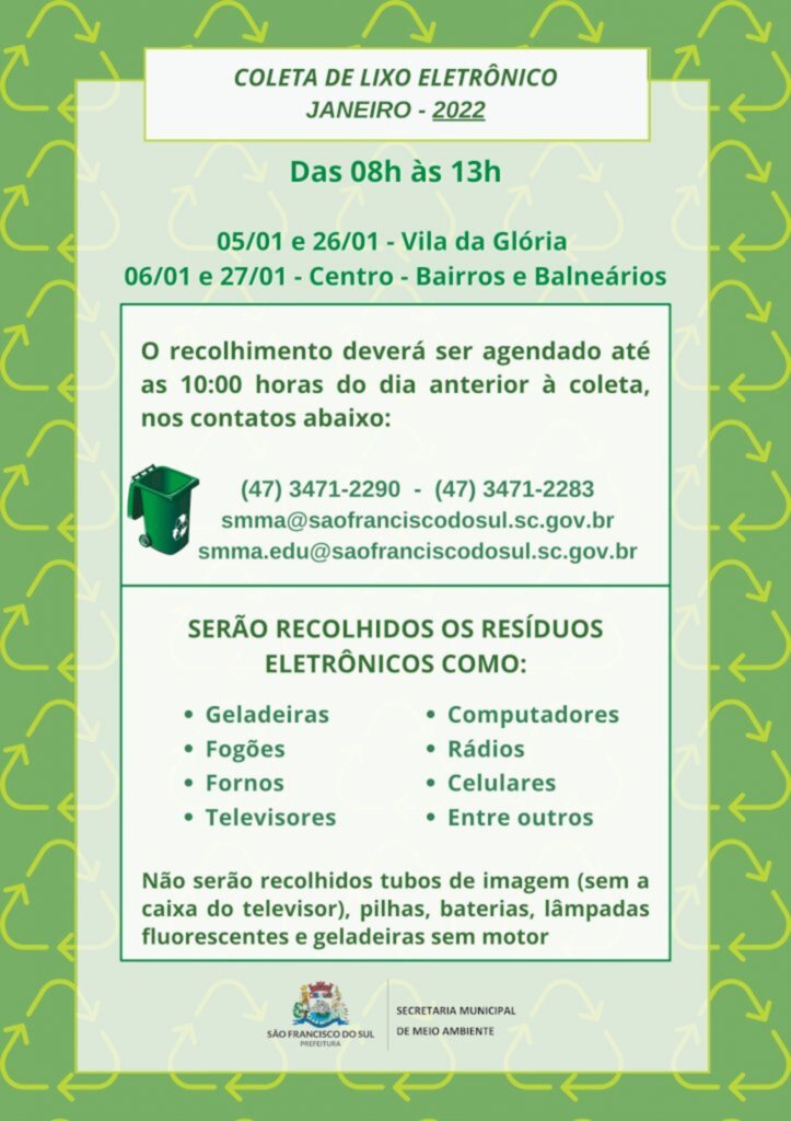 Agenda da coleta de resíduos eletrônicos