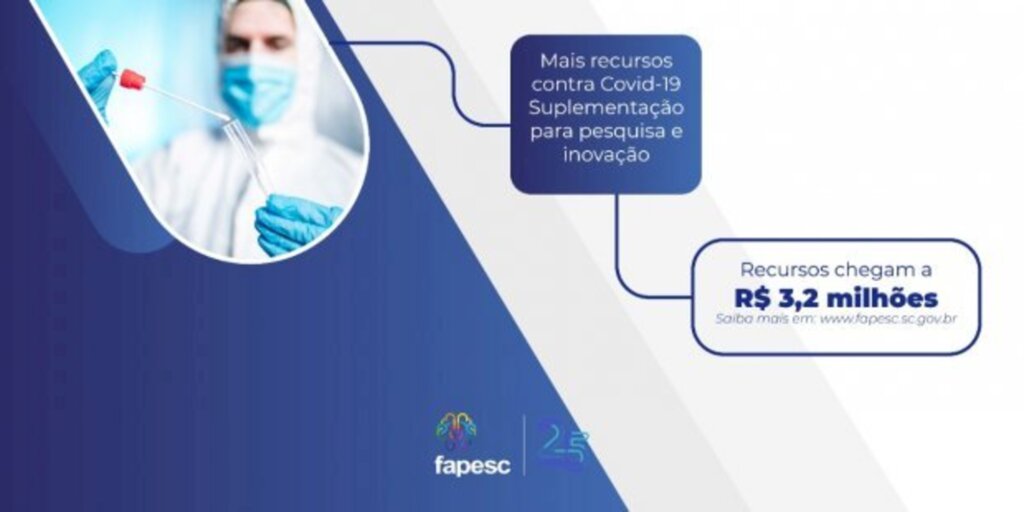 Com injeção de mais recursos, dois editais da Fapesc contra Covid chegam a R$ 3,2 milhões