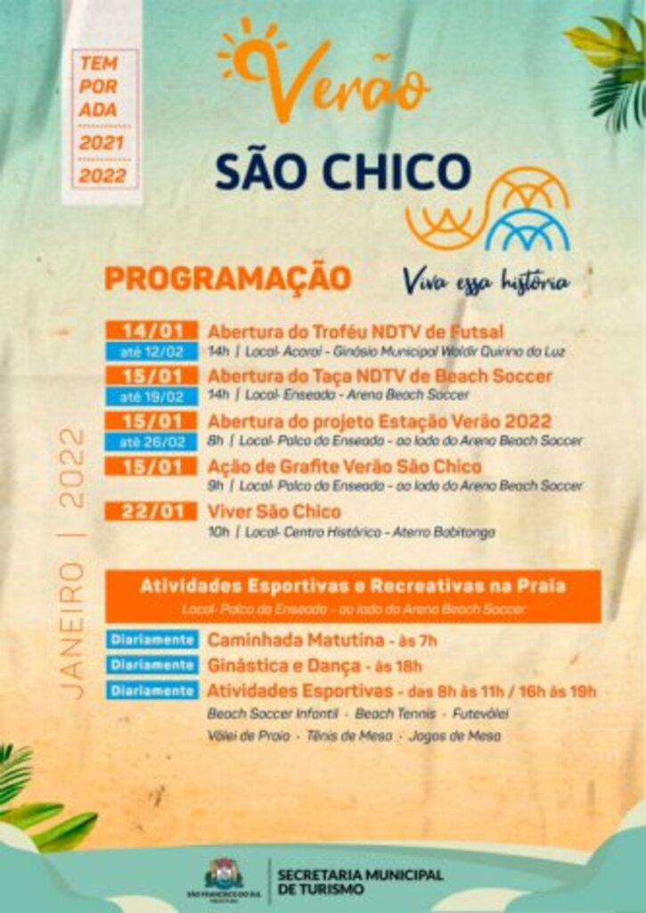 Temporada Verão 2021-2022: Programação São Francisco do Sul