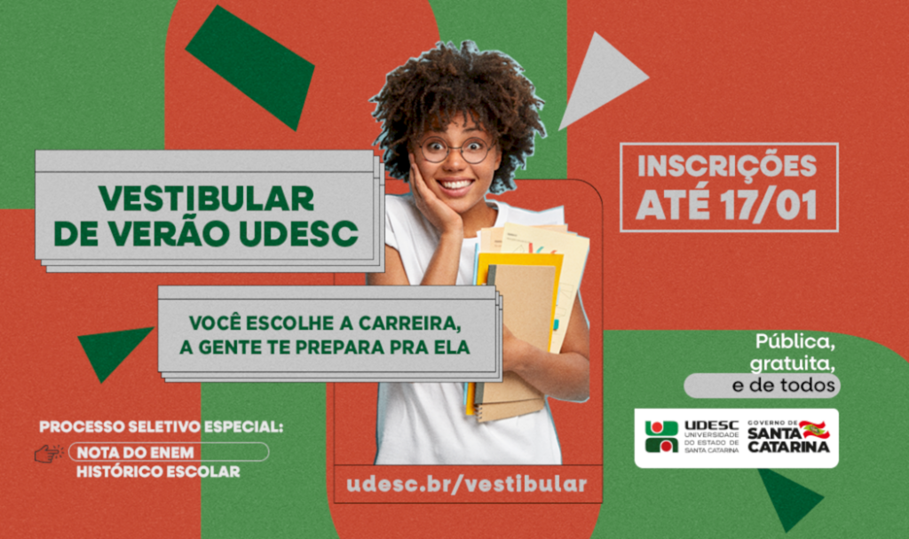 Udesc está com inscrições gratuitas abertas para o Vestibular de Verão 2022