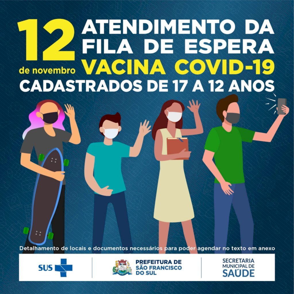 Atendimento da fila de espera para vacina contra Covid-19 - Primeira dose para adolescentes