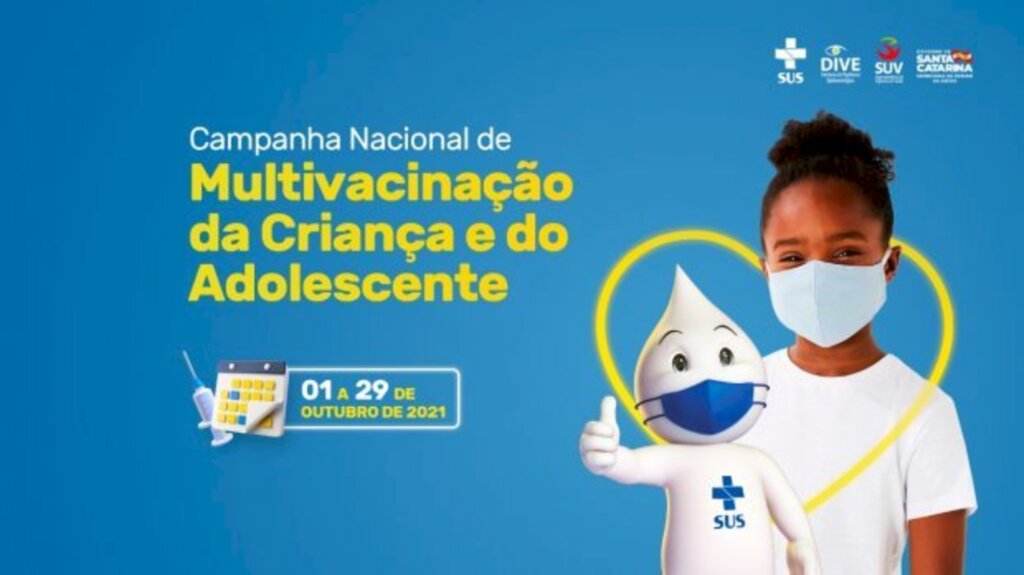 Santa Catarina: Dia D da Campanha de Multivacinação para Crianças e Adolescentes é neste sábado, 16