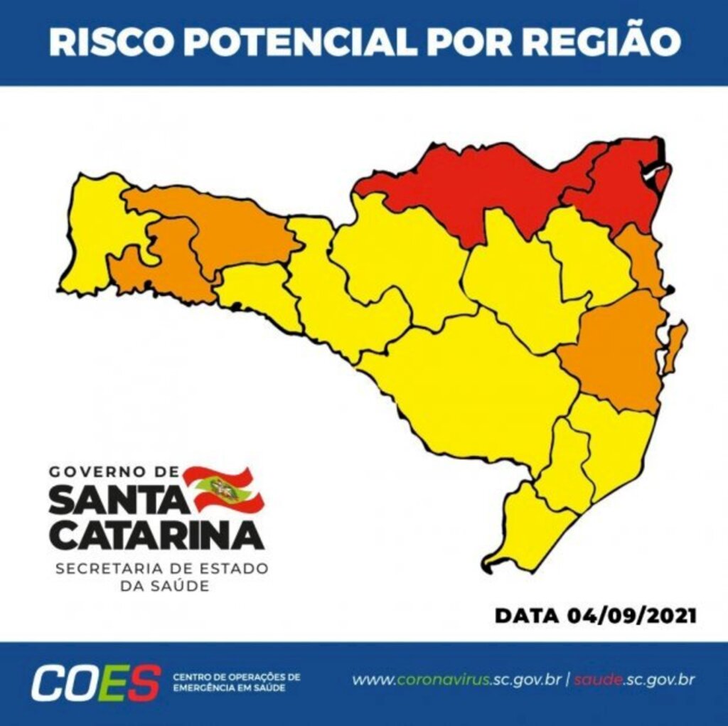 Coronavírus em SC: Matriz de Risco aponta duas regiões em nível gravíssimo