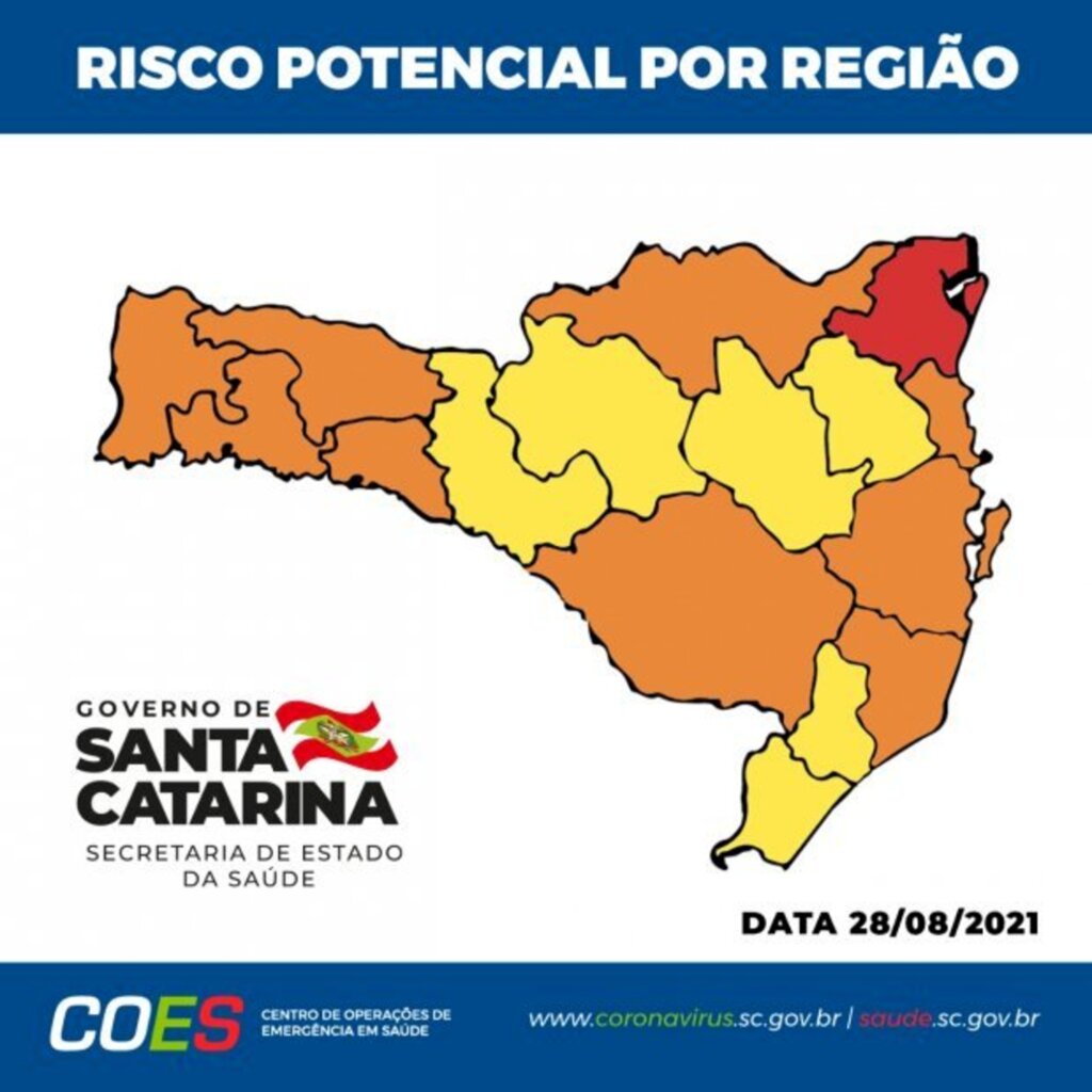 Coronavírus em SC: Estado tem apenas uma região em gravíssimo pela primeira vez desde novembro de 2020